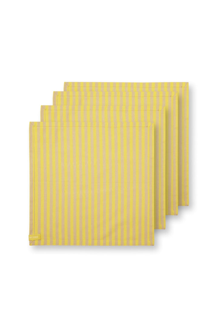 Set 4 servetele 40x40cm Stripes galben - Eclair.md