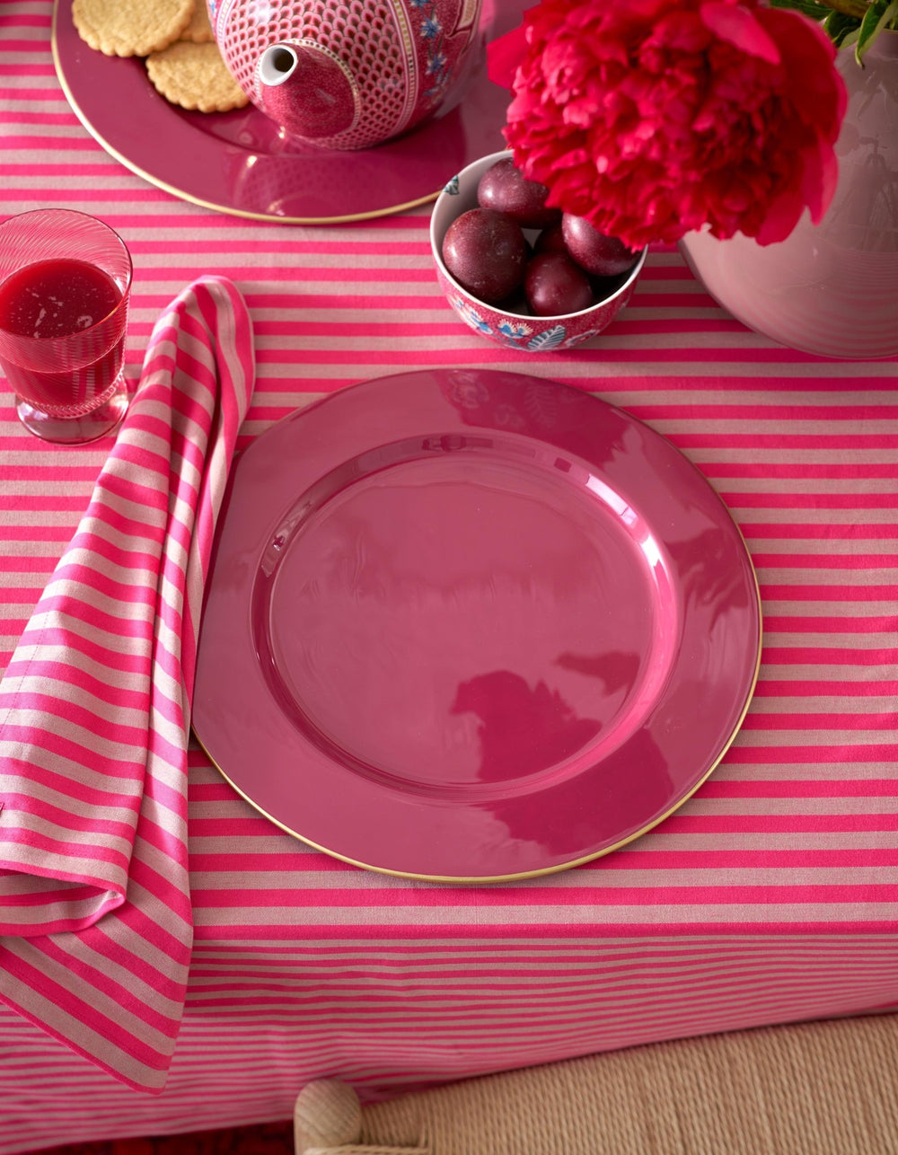 Set 4 servetele 40x40cm Stripes roz - Eclair.md