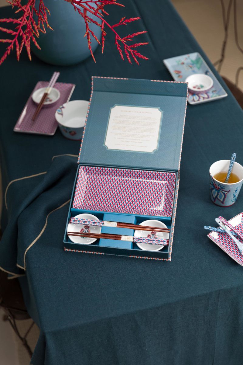Set cadou 6 piese Oriental Flower Festival albastru - Eclair.md