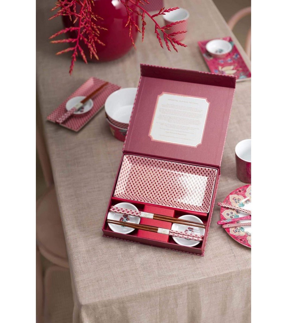Set cadou 6 piese Oriental Flower Festival roz inchis - Eclair.md