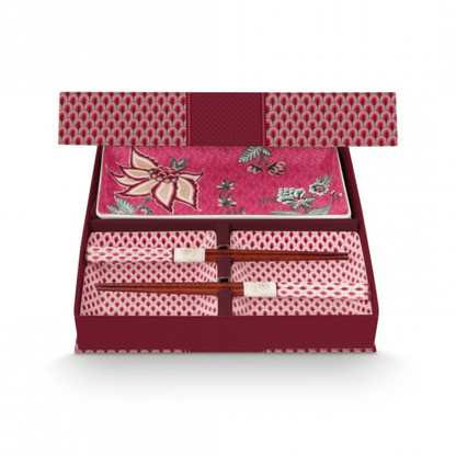 Set cadou 6 piese Oriental Flower Festival roz inchis - Eclair.md