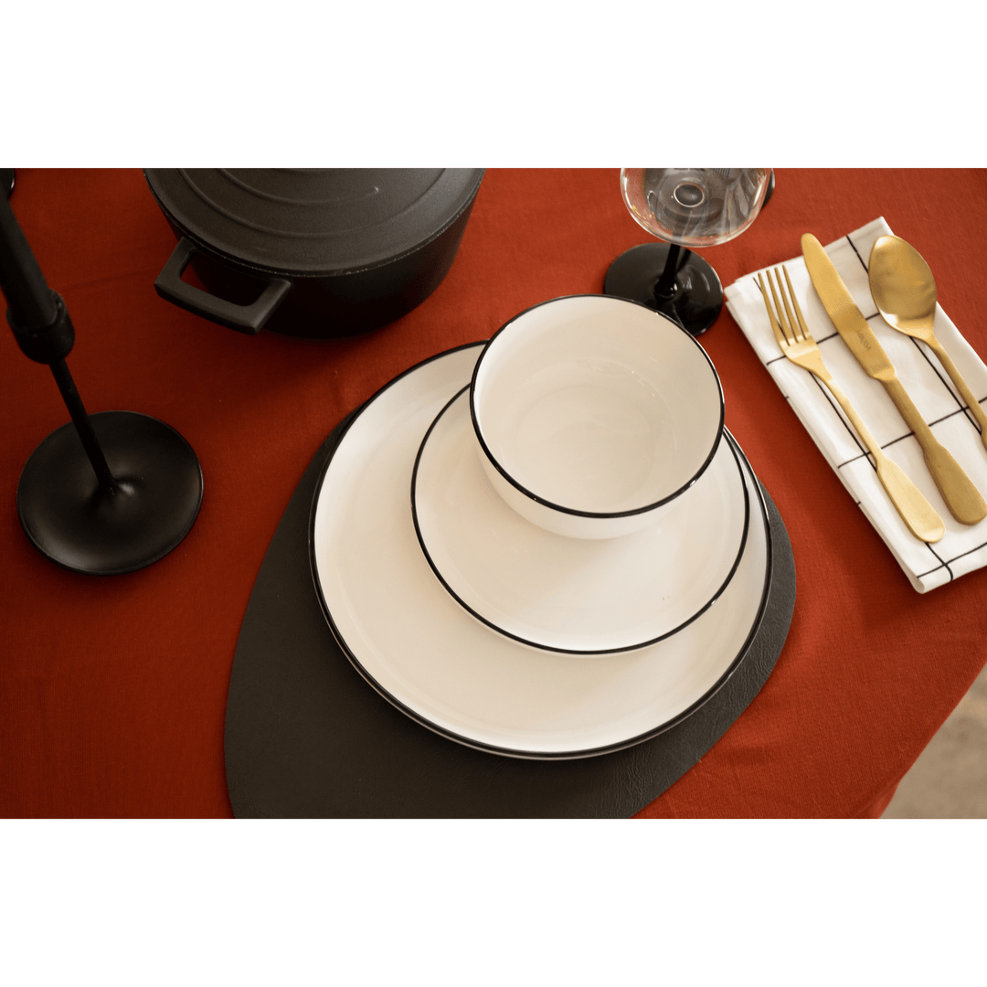 Set vesela 12 piese Limestone Porcelain Alb - Eclair.md