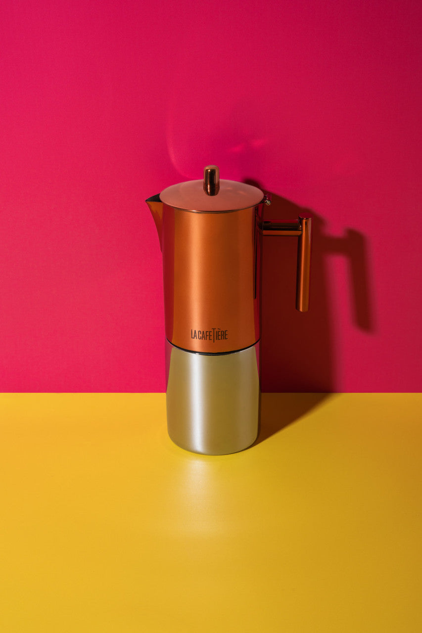 Cafetieră moka din oțel inoxidabil La Cafetière, finisaj cuprat, 600ml