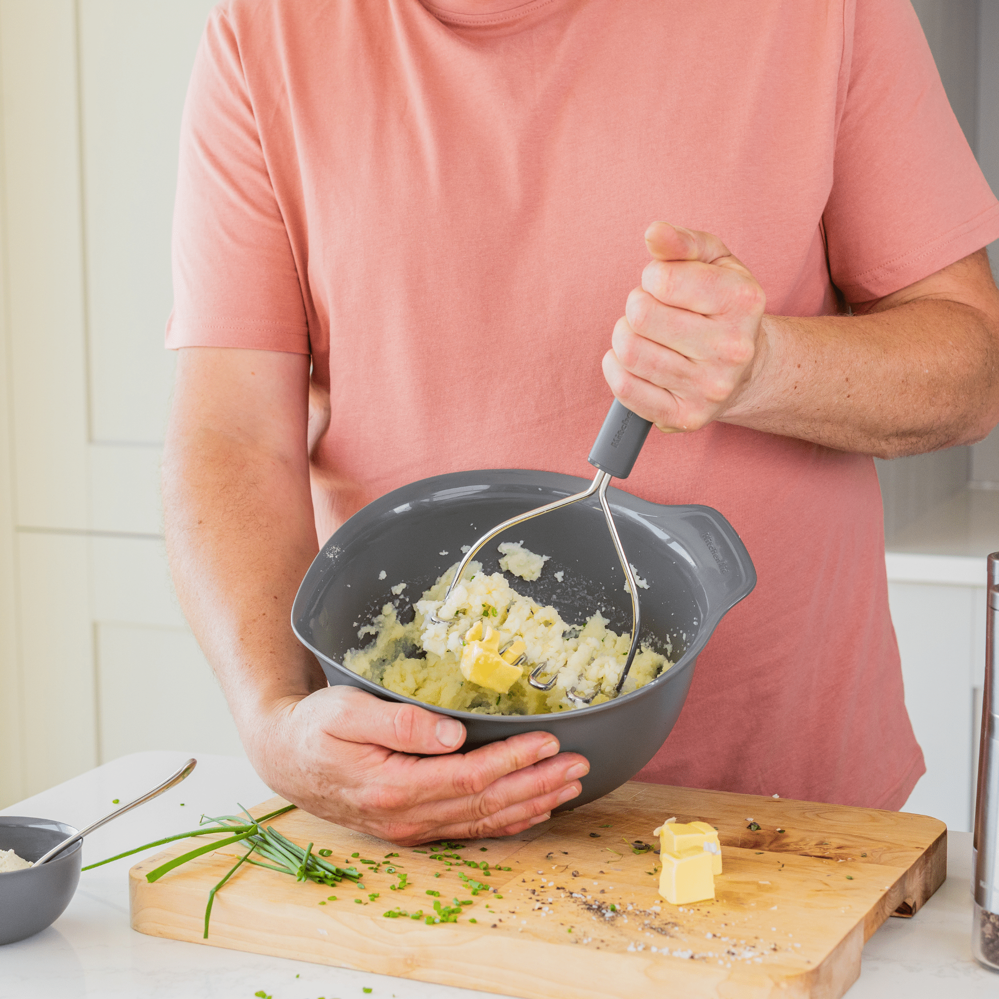 Zdrobitor de cartofi din otel inoxidabil gri inchis - Eclair.md