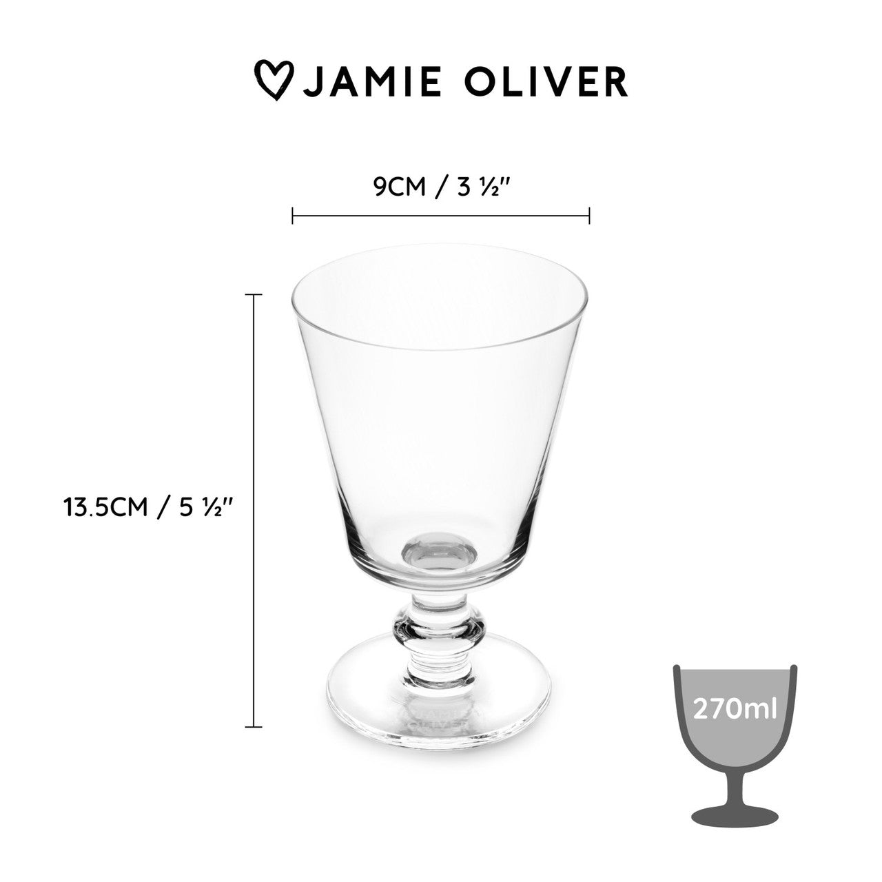 Set 4 pahare de vin 270 ml, Jamie Oliver, Big Love Winning Wine Glasses