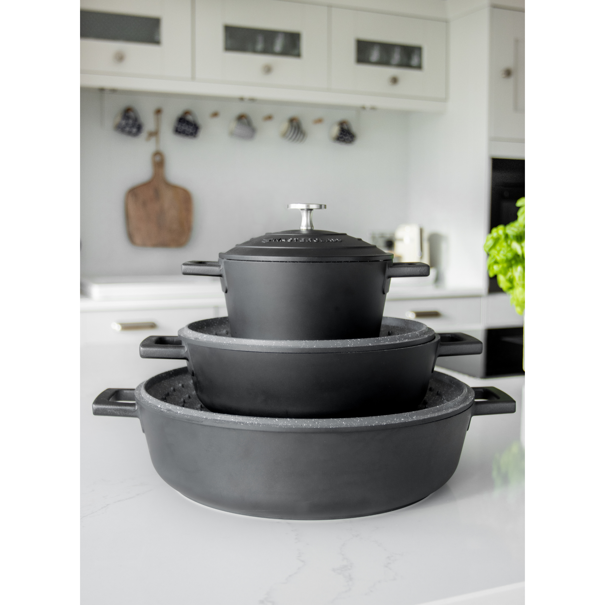 Castron 5L Shallow Cast Aluminium Negru