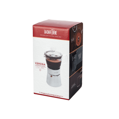 Cafetiera 290ml Verona Glass Espresso Silver - Eclair.md