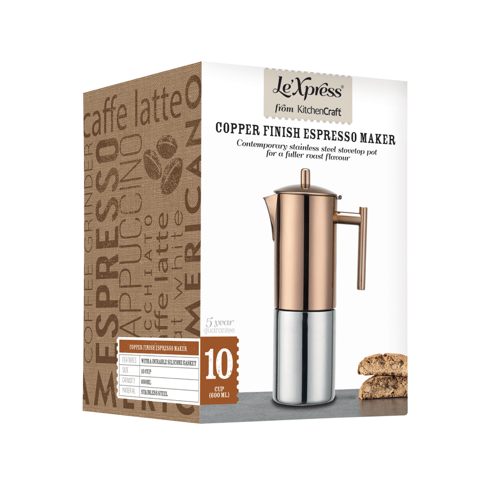 Cafetiera 600ml espresso Stainless Steel Copper Effect - Eclair.md