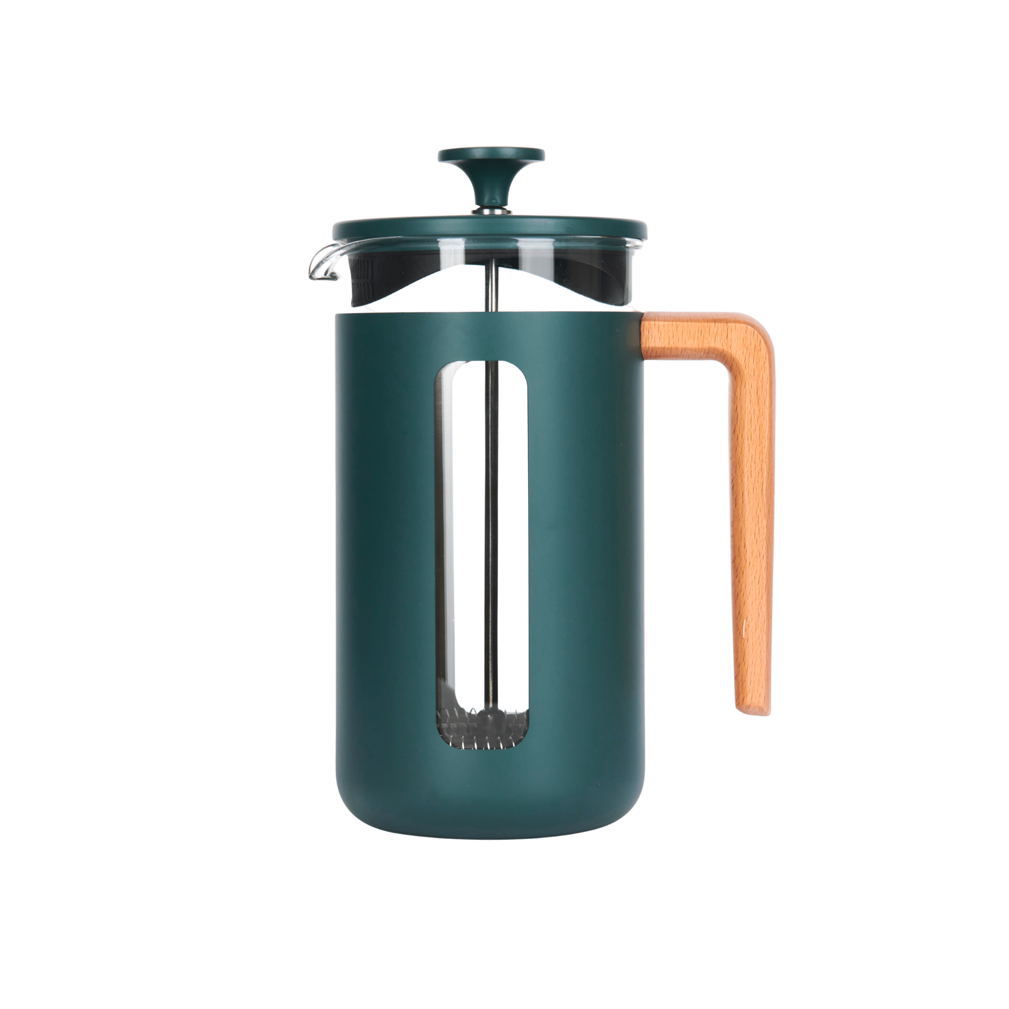 Cafetiera Pisa verde cu maner de lemn 1000ml - Eclair.md