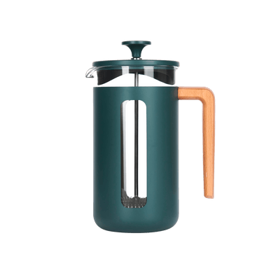 Cafetiera Pisa verde cu maner de lemn 1000ml - Eclair.md