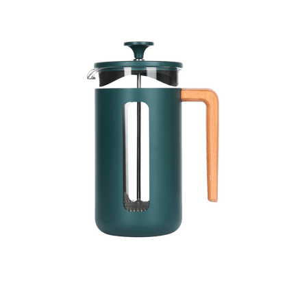 Cafetiera Pisa verde cu maner de lemn 1000ml - Eclair.md