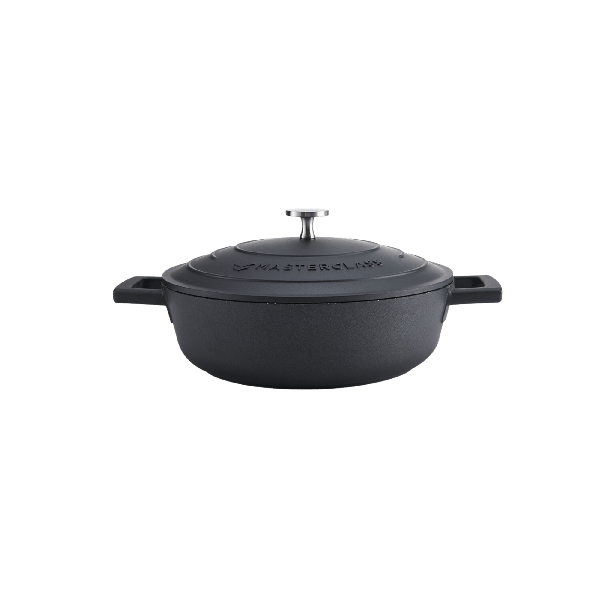 Castron 2.5L Shallow Casserole Cast Aluminium Black - Eclair.md