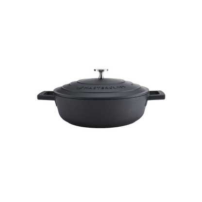 Castron 2.5L Shallow Casserole Cast Aluminium Black - Eclair.md