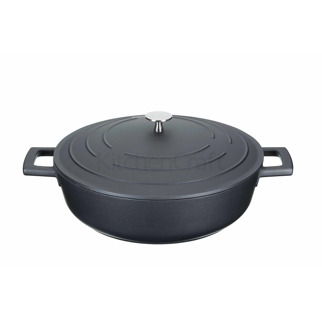 Castron 4L Shallow Casserole Cast Aluminium Black - Eclair.md