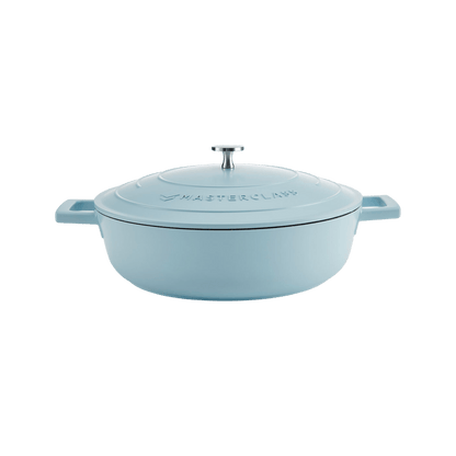 Castron 4L Shallow Casserole Cast Aluminium Pastel Blue - Eclair.md