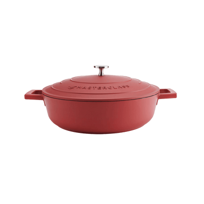 Castron 4L Shallow Casserole Cast Aluminium Red - Eclair.md