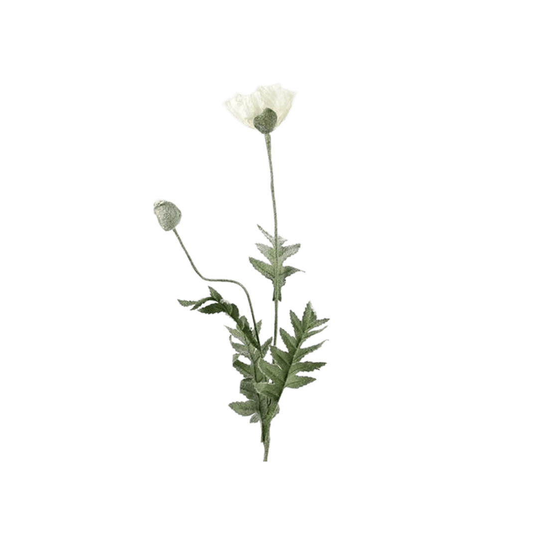 Floare 71.1cm Papaver Joleen alba - Eclair.md