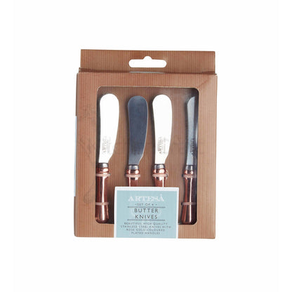 Set 4 cutite pentru unt Rose Gold Effect Handles - Eclair.md