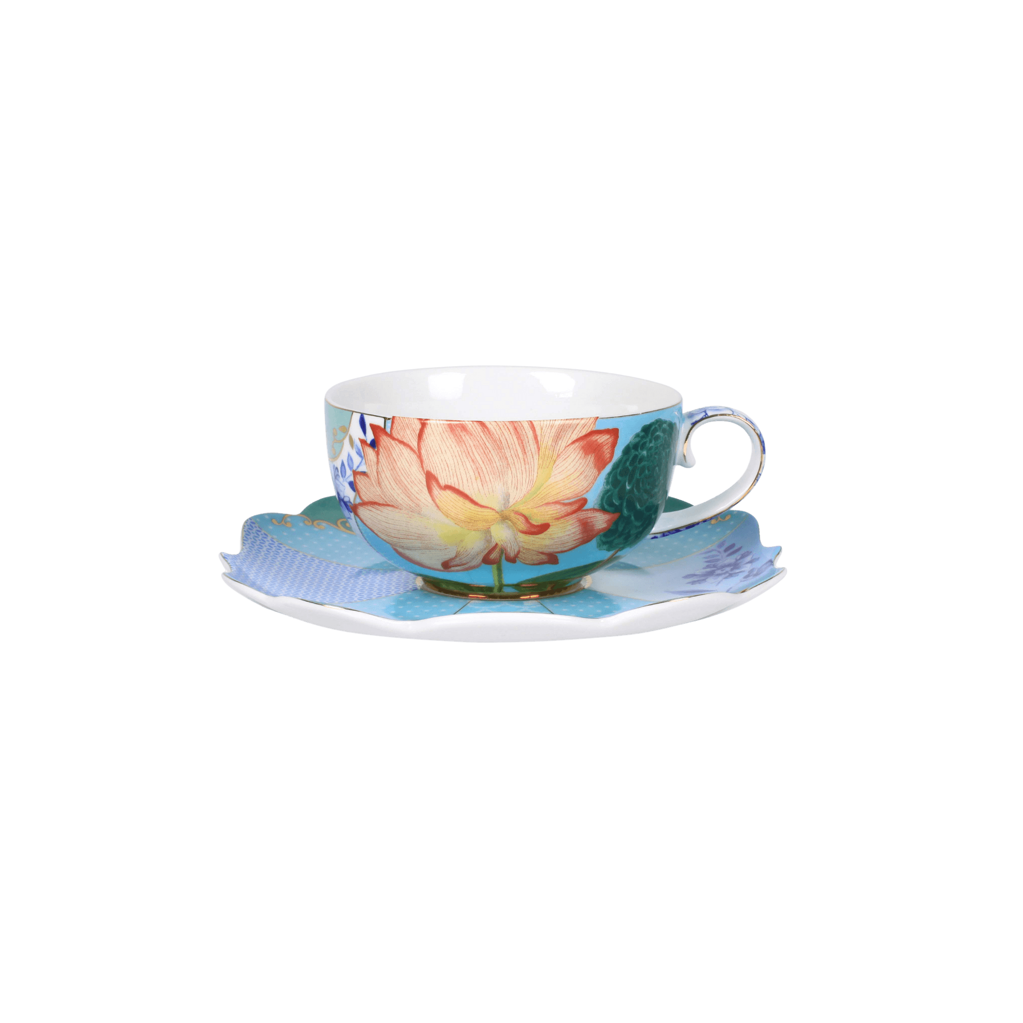 Set ceasca si farfurioara 225ml Royal Flowers Multicolor - Eclair.md
