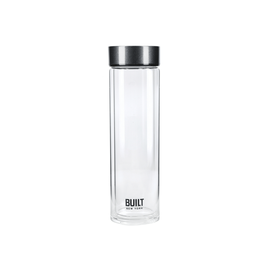 Sticla pentru apa 450ml Glass Charcoal - Eclair.md