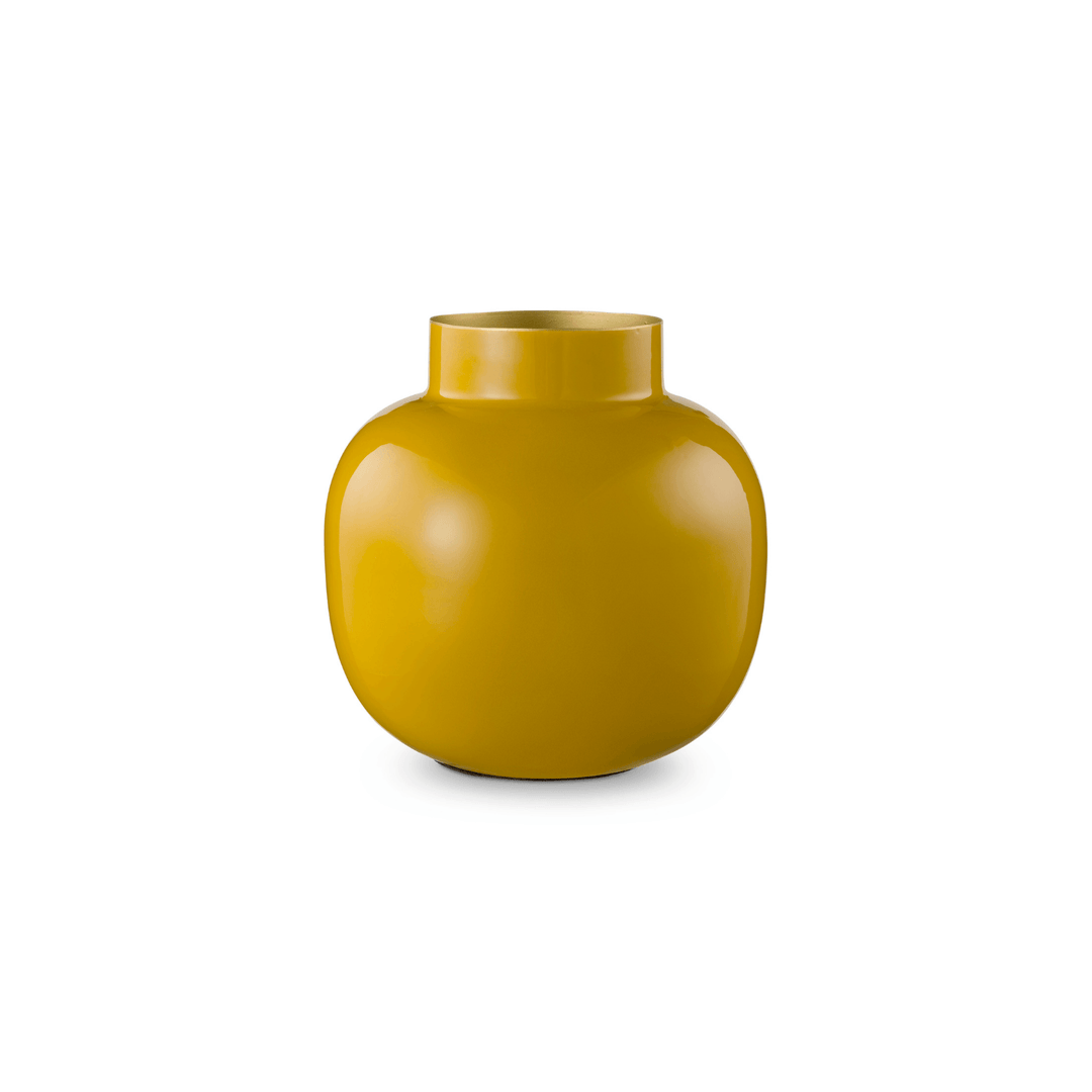 Vaza 25cm Metal Round Yellow - Eclair.md