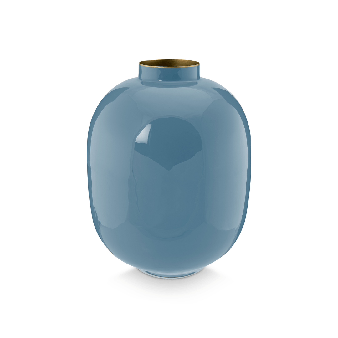 Vaza 32cm Metal Oval Blue - Eclair.md