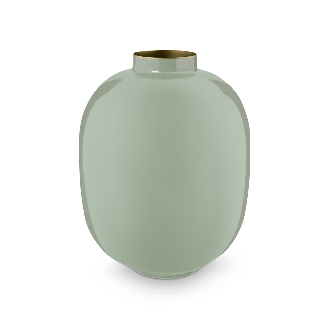 Vaza 32cm Metal Oval Green - Eclair.md